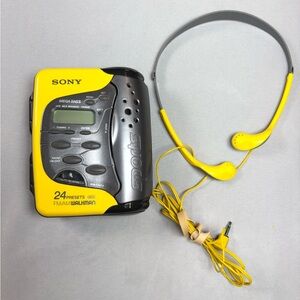 Sony Sports Walkman Wm-fs473 Mdr-w14 Headphones  For Parts Untested